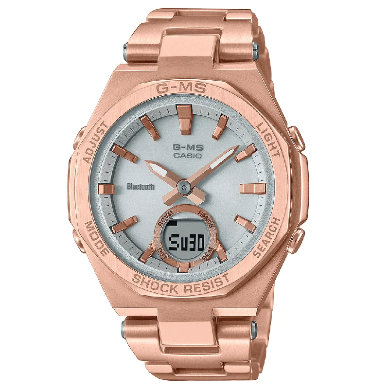 Unisex Durable Watches-Casio Baby-G Rose Gold Watch MSG-B100DG-4AER