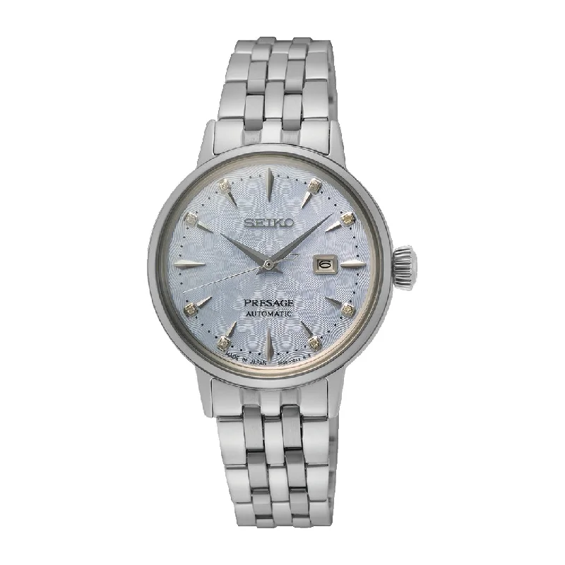 Women's Unique Shape Style Mechanical Watches-Orologio Seiko Presage SRE007J1 donna azzurro e brillanti