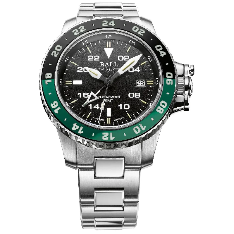Men's Swiss Spring Edition-Ball Engineer Hydrocarbon AeroGMT II Men's Black Watch DG2018C-S11C-BK