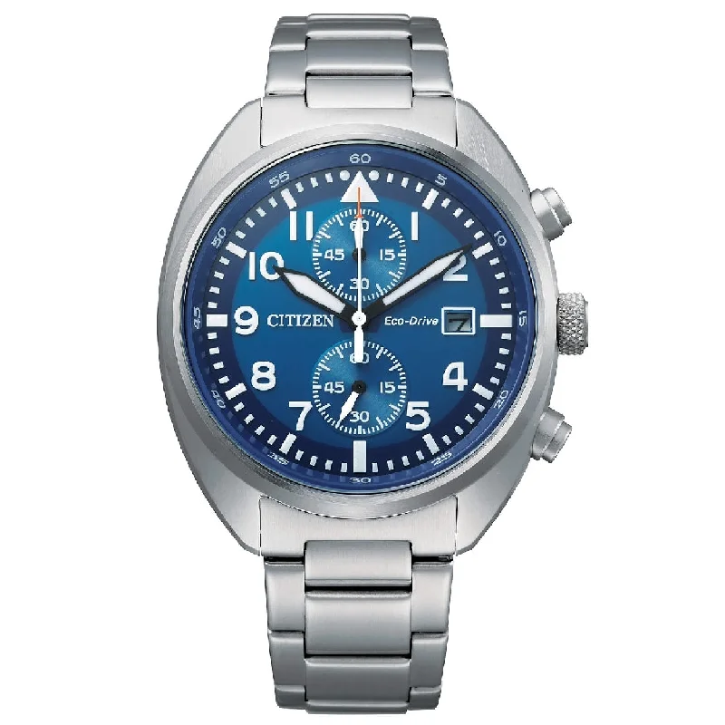 Men's Spring Style Men's Sports Watches-Orologio Citizen OF CA7040-85L Crono cassa tonneau blu