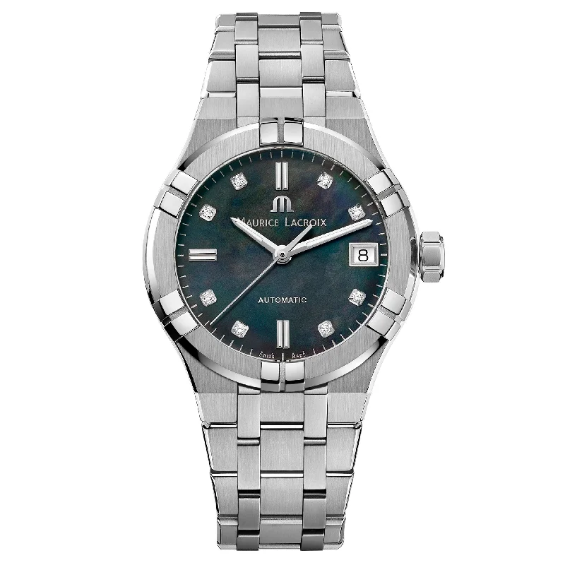 Men's Swiss Solar Powered Edition-Maurice Lacroix Ladies Green Aikon Automatic Watch AI6006-SS002-370-1 Men's Swiss Solar Powered Edition-Maurice Lacroix Ladies Green Aikon Automatic Watch AI6006-SS002-370-1