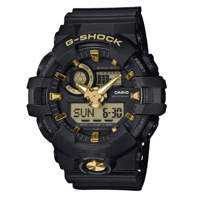 Men's Thin Case Digital Watches-Casio G-Shock Watch Gold/Black GA-710B-1A9DR