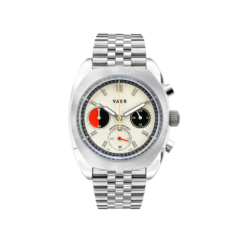 Unique Men's Chronograph Watches for Collectors -R1 USA Racing Chronograph - Cream 38mm