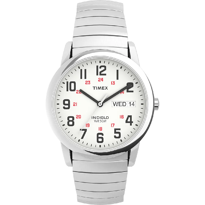 Men's Classic Watch Large Size Edition-Timex Easy Reader Classic Men's White Watch T20461