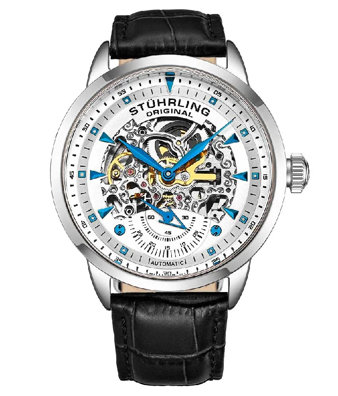 Silver Dial / Silver Case / Black Leather Strap Silver Tang Buckle