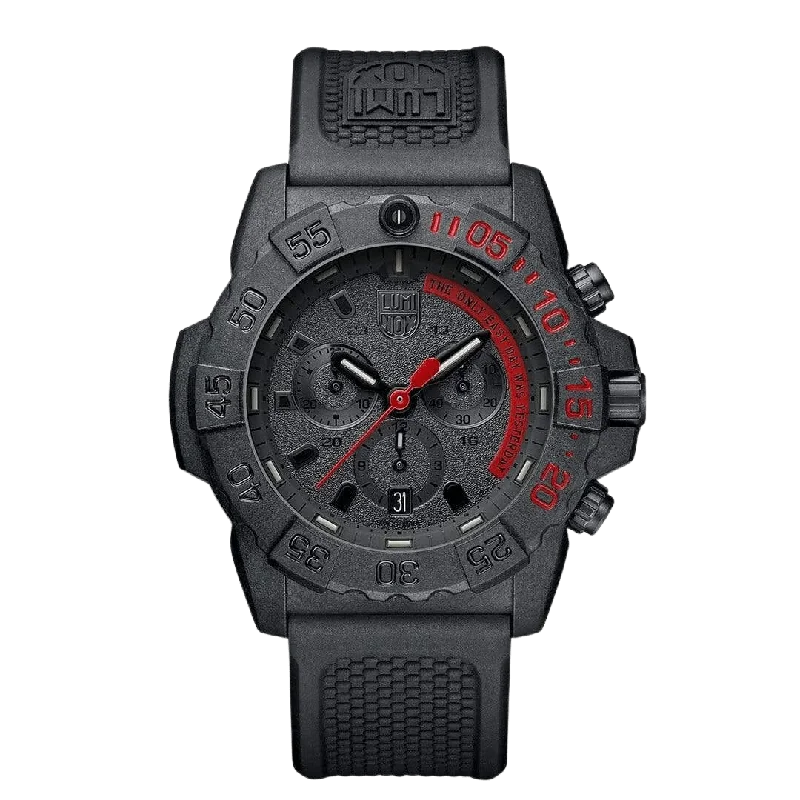 Men's Chronograph Watches with Rose Gold -Navy SEAL Chronograph, 45 mm, Military Dive Watch, The Only Easy Day Was Yesterday