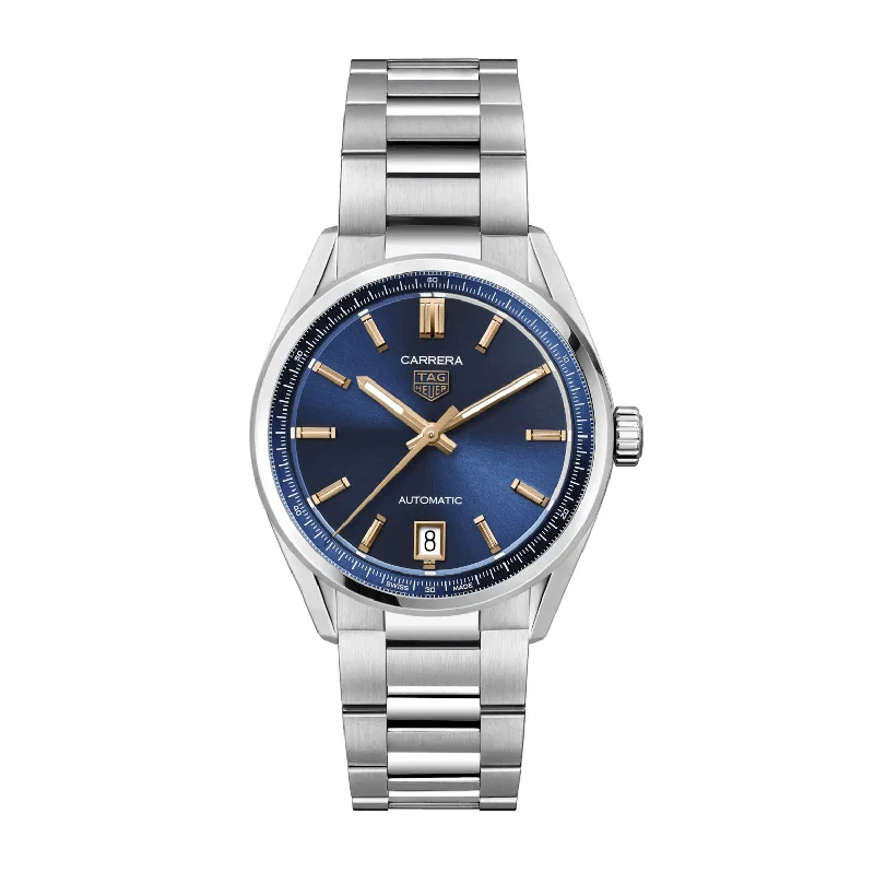 Unisex American Made Watches-Tag Heuer Carrera Unisex Blue and Rose Gold Watch WBN2311.BA0001