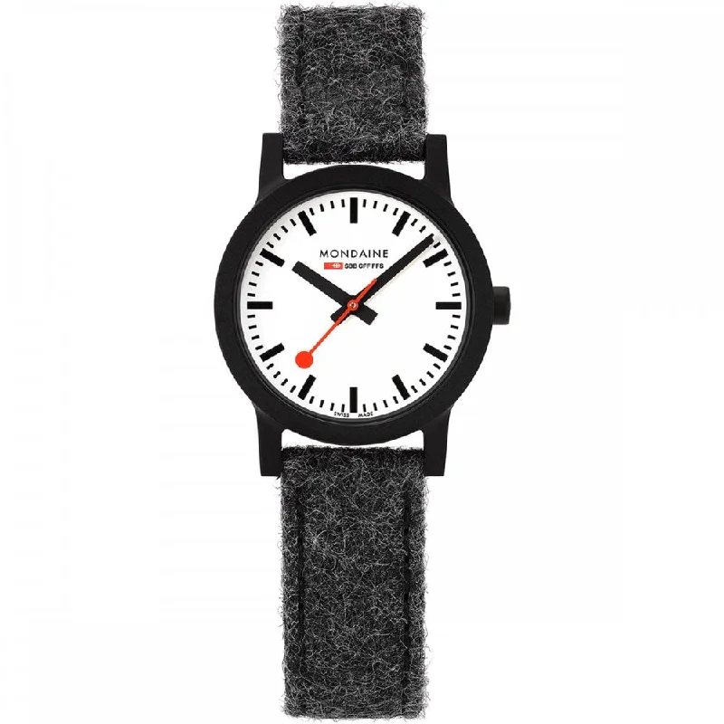 Men's Swiss Luxury Edition-Mondaine Ladies Watch Essence Black Grey MS1.32110.LHSET