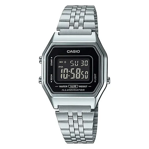 Men's Classic Watch Models-Casio Ladies Watch Digital Vintage Classic Jubilee Black LA680WA-1BDF
