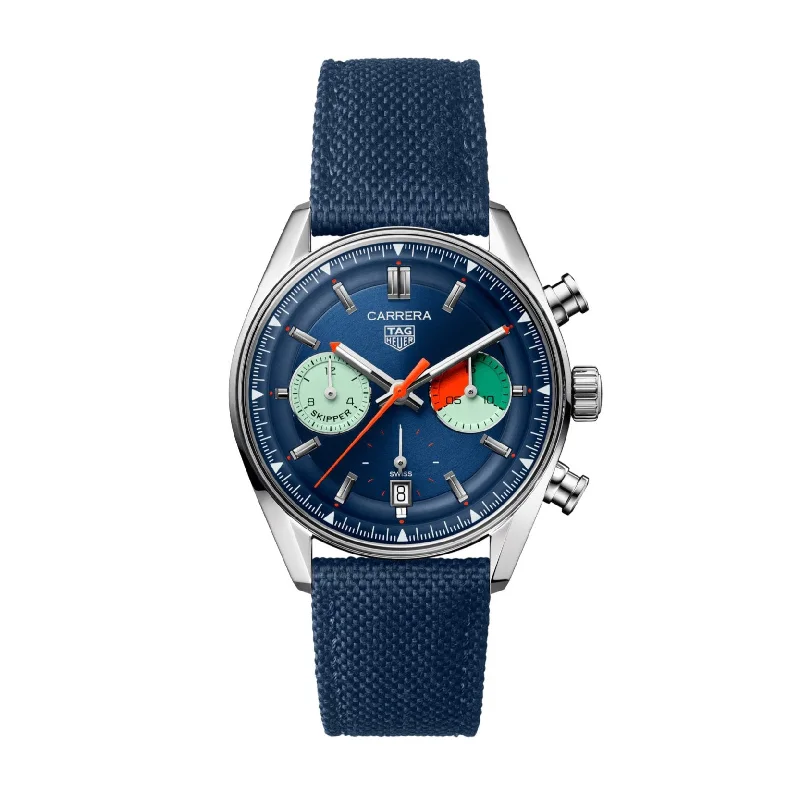 Men's Swiss Holiday Season Edition-Tag Heuer Carrera Men's Blue Chronograph Skipper Watch CBS2213.FN6002