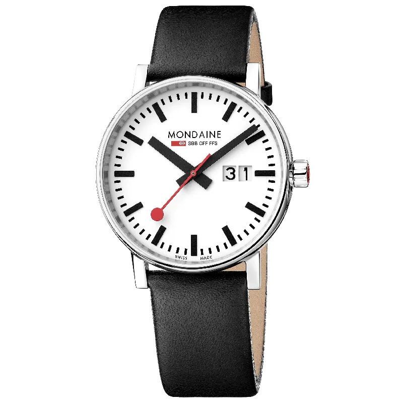 Men's Luxury Design Dress Watches-Mondaine Evo2 Unisex White Watch MSE.40210.LB