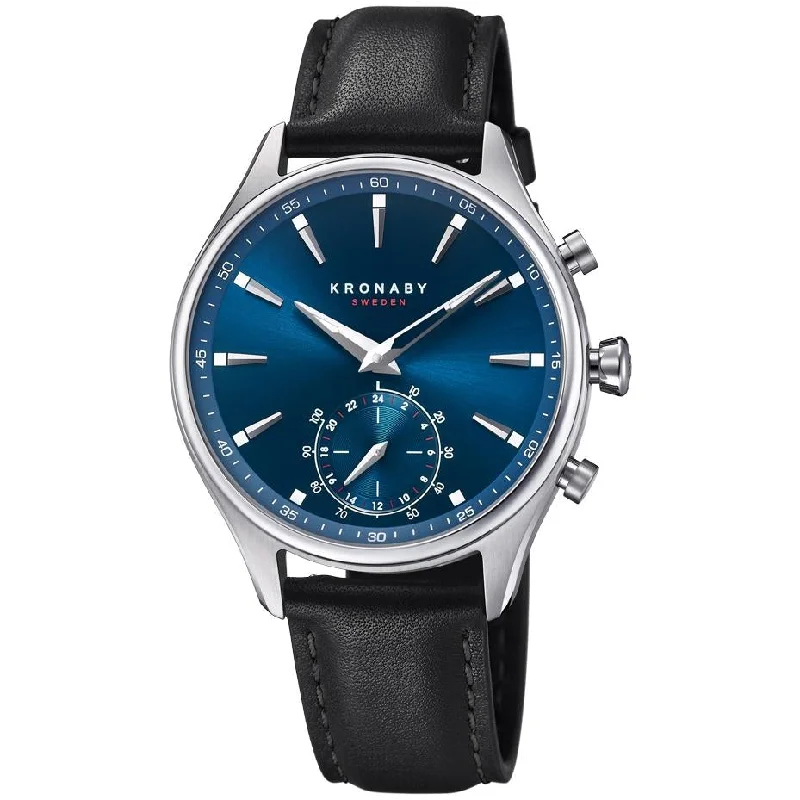 Men's Affordable Dress Watches-Kronaby S3758/1 Men's Black Sekel Hybrid Smartwatch