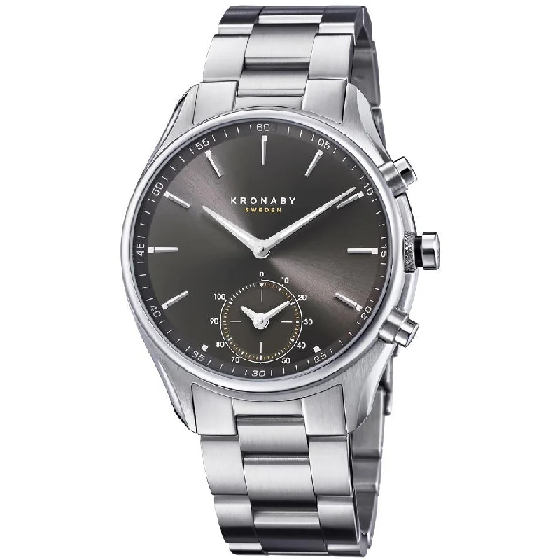 Men's Designer Slim Watches-Kronaby S0720/1 Men's Black Sekel Hybrid Smartwatch