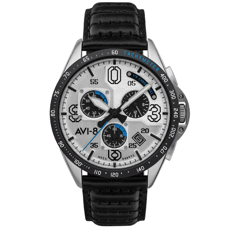 Men's Occasional Style Dress Watches-AVI-8 Men's Black P-51 Mustang Chronograph Watch AV-4077-01