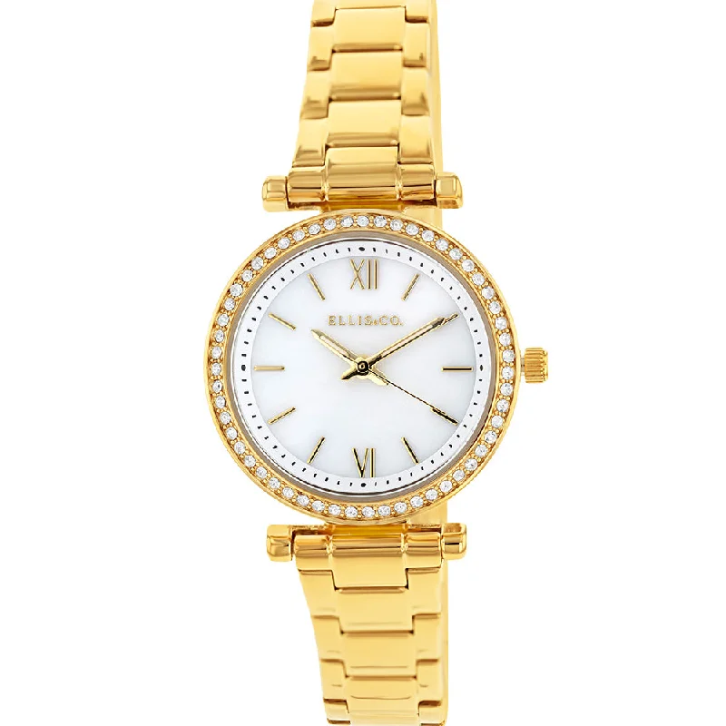 Women's Brown Leather Dress Watches-Ellis & Co Serena