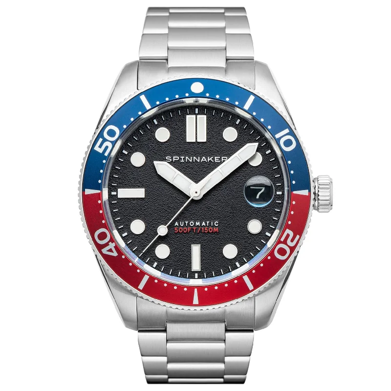Men's High-End Dress Watches-Spinnaker Elemental Black Automatic Watch SP-5100-11