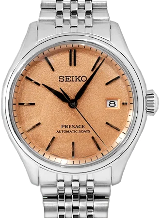 Men's Hybrid Style Dress Watches-Presage Classic Series Salmon Pink Ref. SARX125