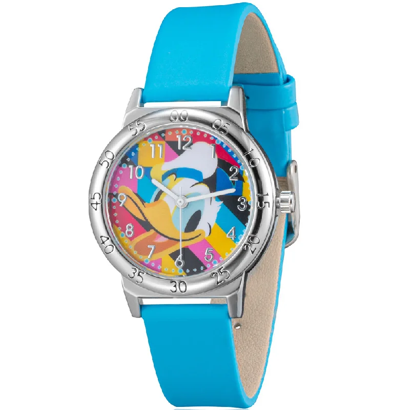 Kid's Solar Powered Watches for Long Battery Life-Disney SPW040 Donald Duck Time Teacher