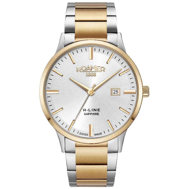 Men's Thin Case Style Men's Watches-Roamer 718833 48 15 70 R-Line Classic Men's Two-Tone Watch