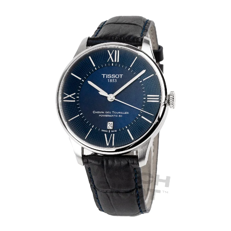 Men's Swiss Watch Repair-Tissot Chemin Des Tourelles Powermatic 80 Men's Blue Watch T0994071604800