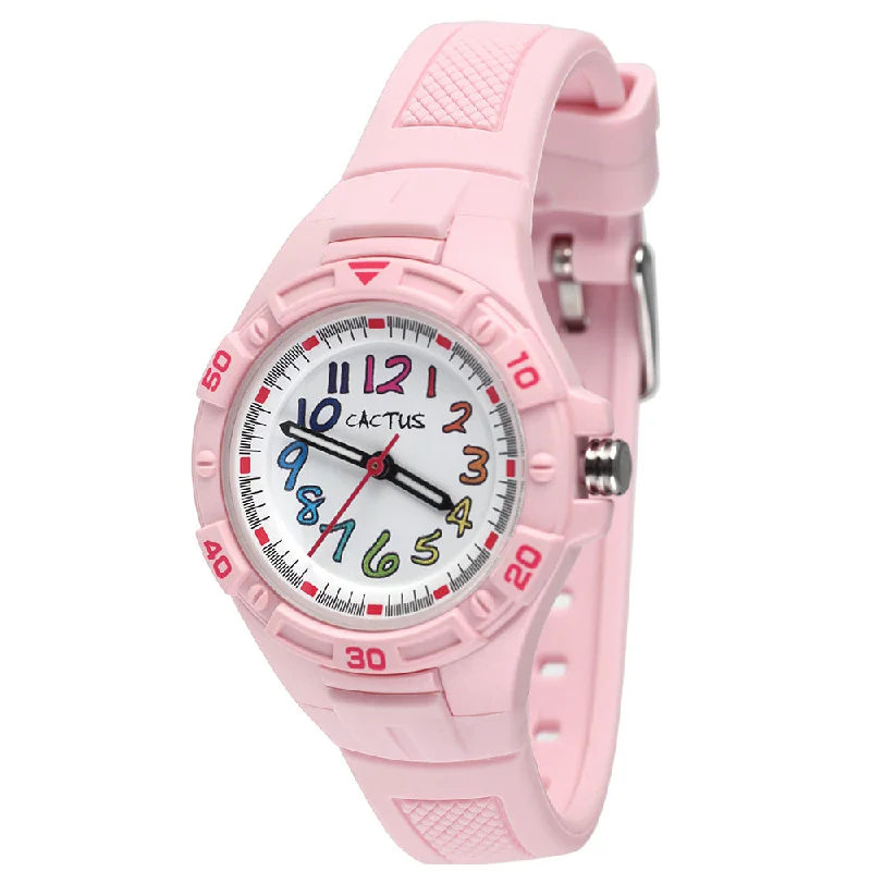 Kid's Hand-Wound Watches for Educational Purposes-Cactus Rainbow CAC145M05