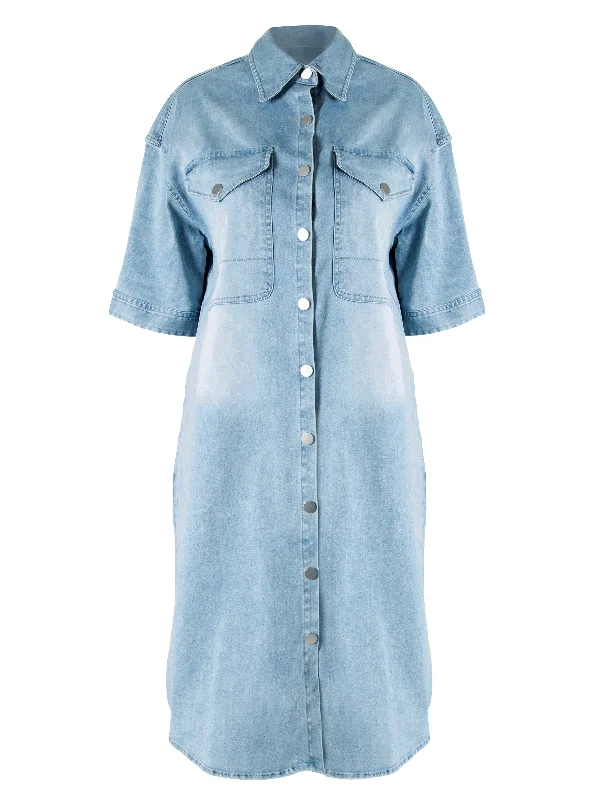 UNO Denim Dress - Light denim blue