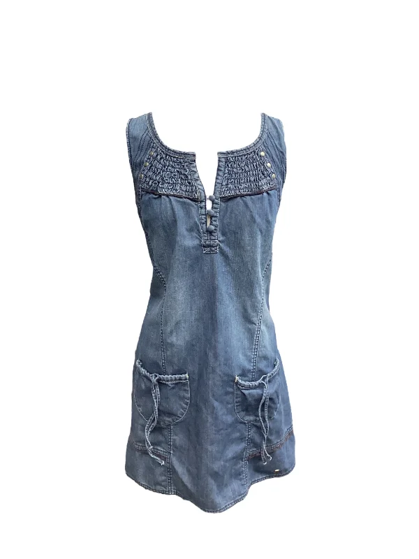 Blue Denim Dress Casual Midi Clothes Mentor, Size Xl