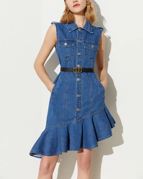 DR90335 Denim Dress/Ready Stock