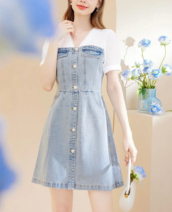 DR90562 Denim Dress/P{𝐒𝐢𝐳𝐞 𝐋 𝐑𝐞𝐚𝐝𝐲 𝐒𝐭𝐨𝐜𝐤}