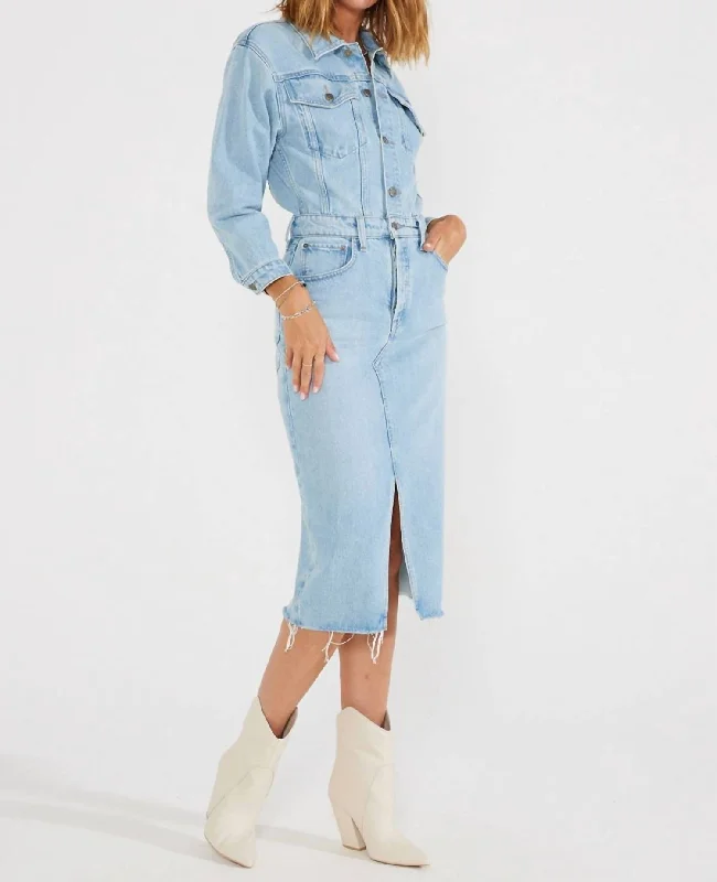 Lotta Denim Dress In Blue Reef