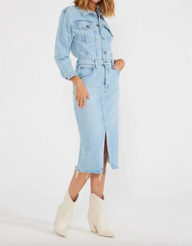 Lotta Denim Dress In Blue Reef