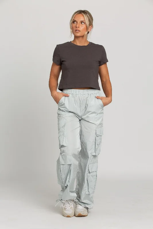 Ice Grey Parachute Pants