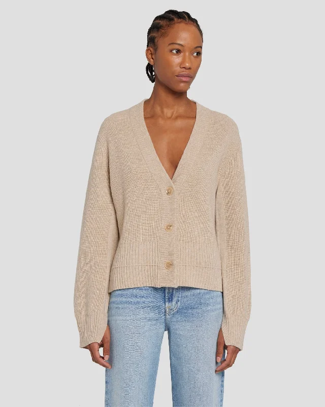 Cashmere Cardigan in Oatmeal