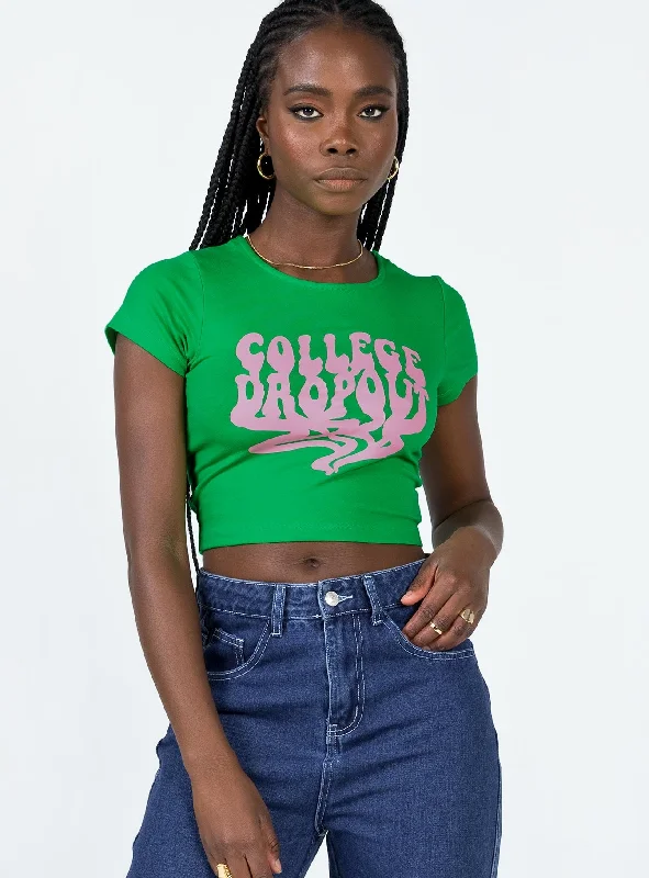 college-dropout-tee-green