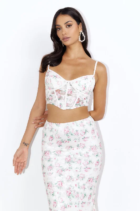 Dainty Touch Lace Crop Top Pink