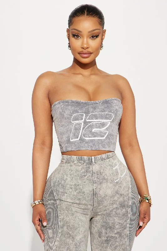 Devon Washed Tube Top - Grey/combo