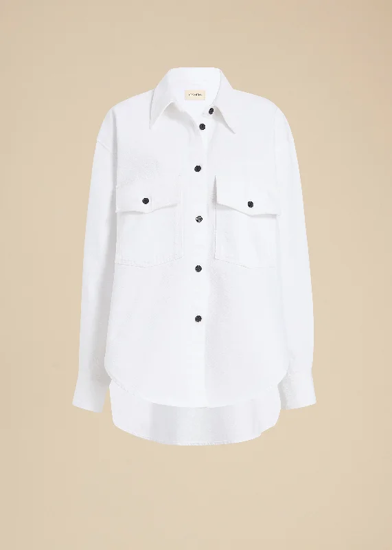 The Mahmet Top in White Denim