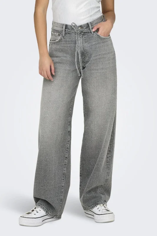 Only - Onlgianna Straight Jeans Dot757 - 4645300 Medium Grey Denim