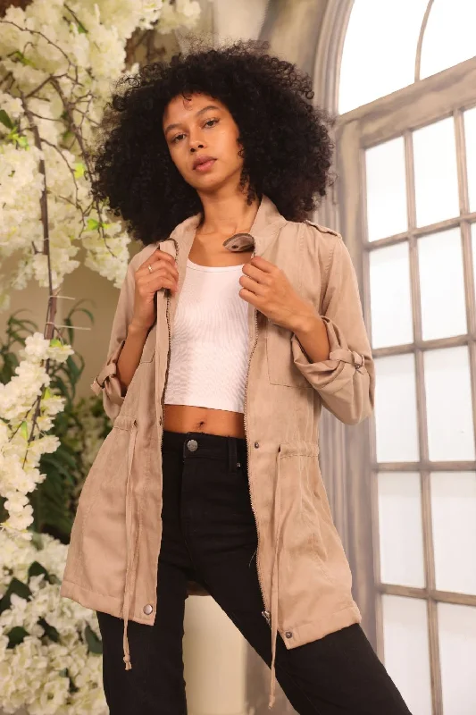 Petite Utility Jacket (Taupe)