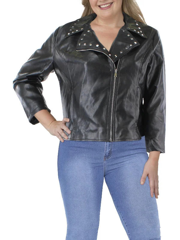 plus-womens-faux-leather-studded-motorcycle-jacket